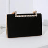Black Red Wine Red velvet Solid Color Square Evening Bags