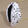 Elegant Christmas Themed Water Diamond Snowflake Hairband Versatile Wide Edge Knot Design  Style Women's Headwear
