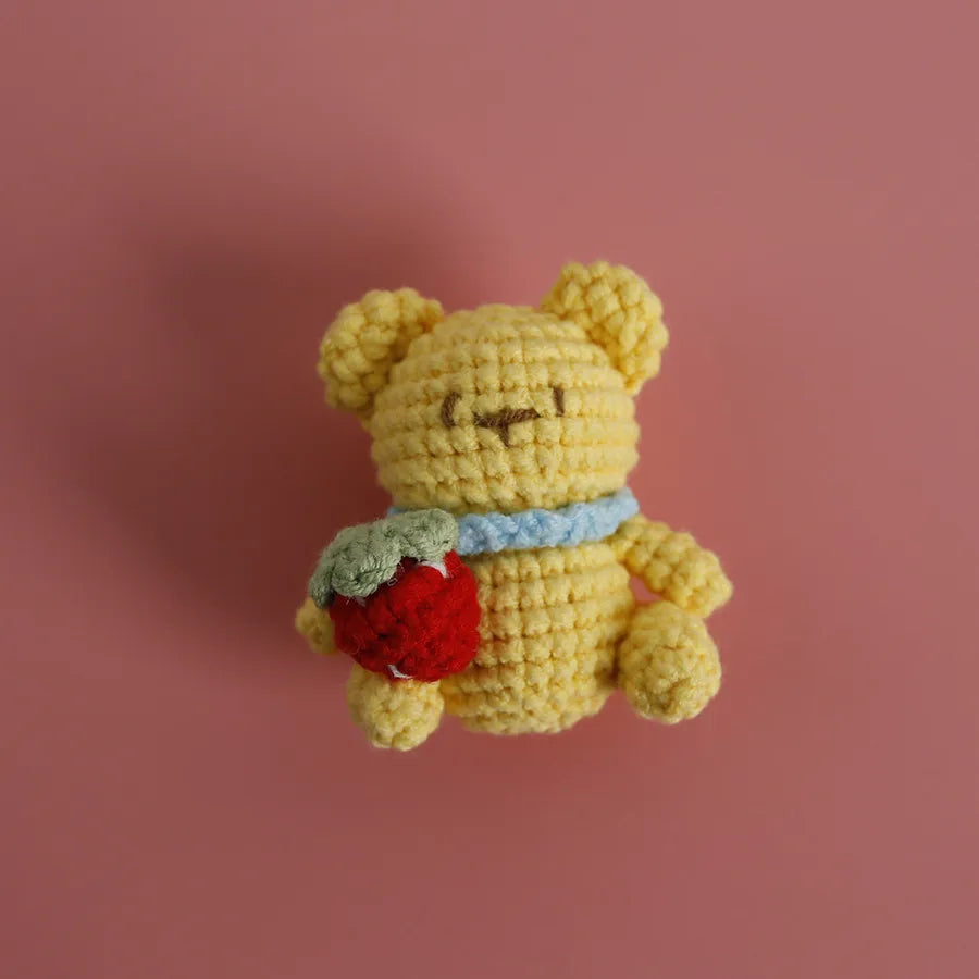 1 Piece Cute Bear yarn Knitting Women's Lobster Trigger Clasp Closure Keychain