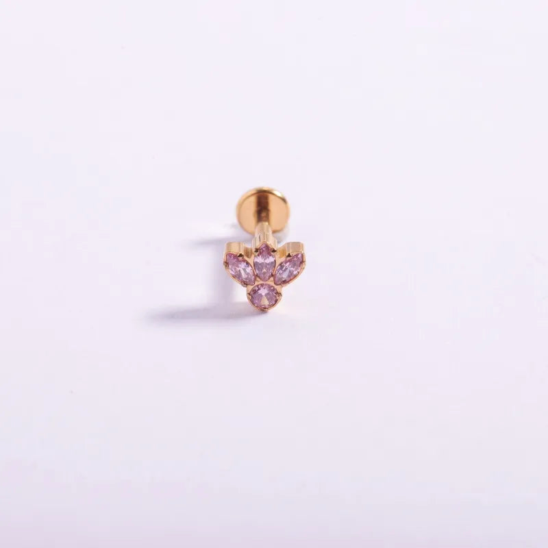 1 Piece Lip Rings Casual Gothic Hip-Hop Geometric Animal Titanium Alloy Polishing Plating Flowers Zircon 18K Gold Plated Lip Rings Ear Cartilage Rings & Studs