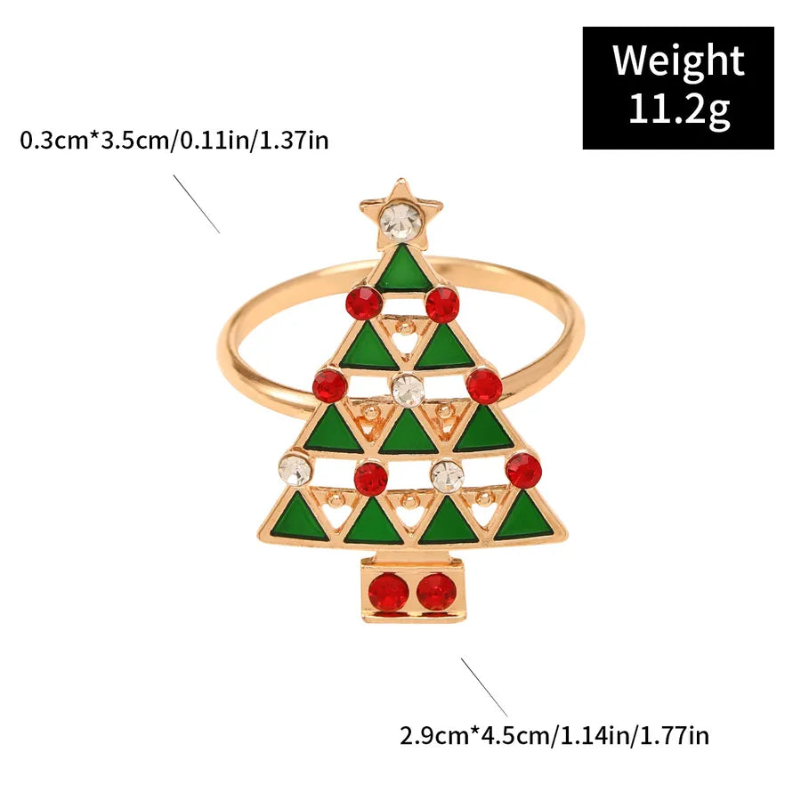 Christmas Casual Elegant Glam Christmas Tree Alloy napkin rings 1 Piece