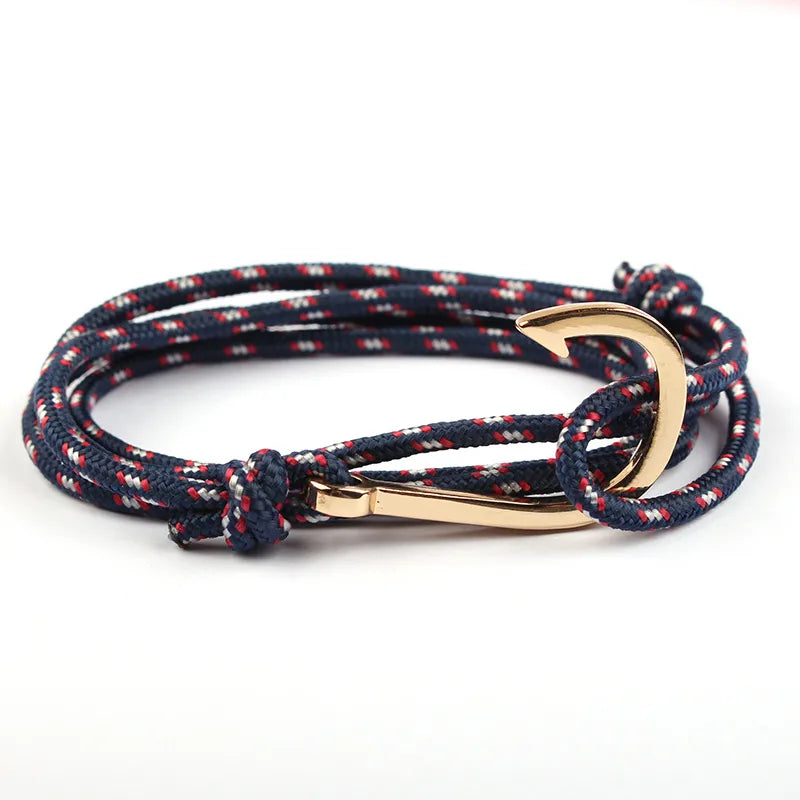Casual Simple Style Fishhook Alloy rope Layered Unisex Bracelets