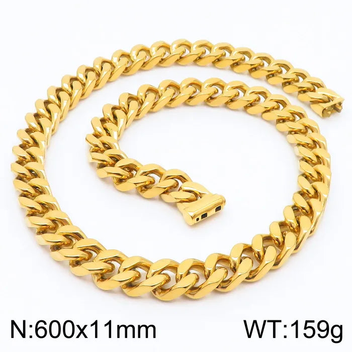 Stainless Steel 18K Gold Plated Hip-Hop Plating Solid Color Necklace