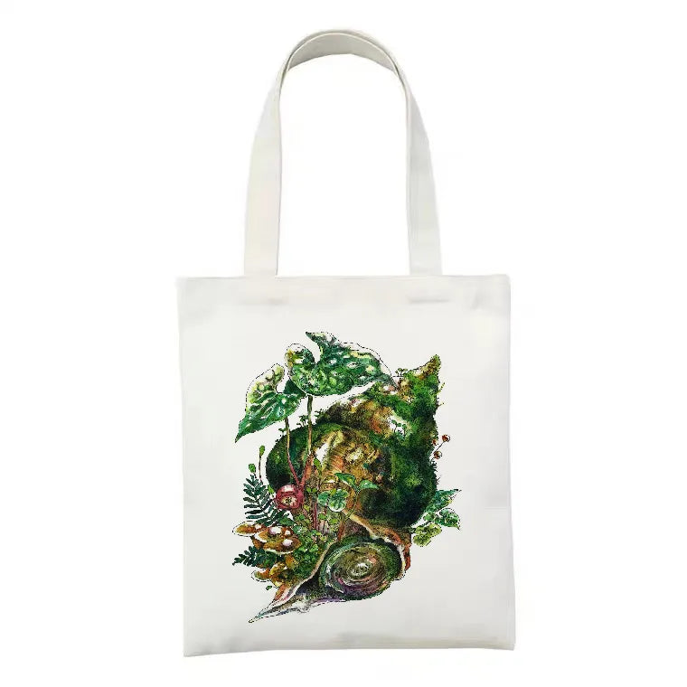 women's simple style artistic animal mushroom butterfly shopping bags