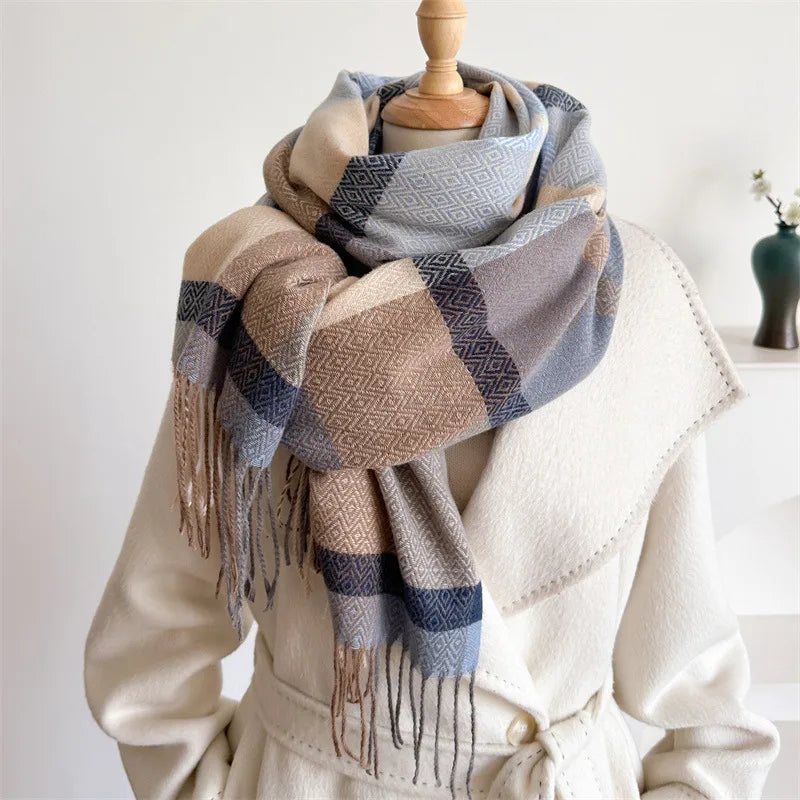 Unisex Casual Elegant Lattice Polyester Scarf