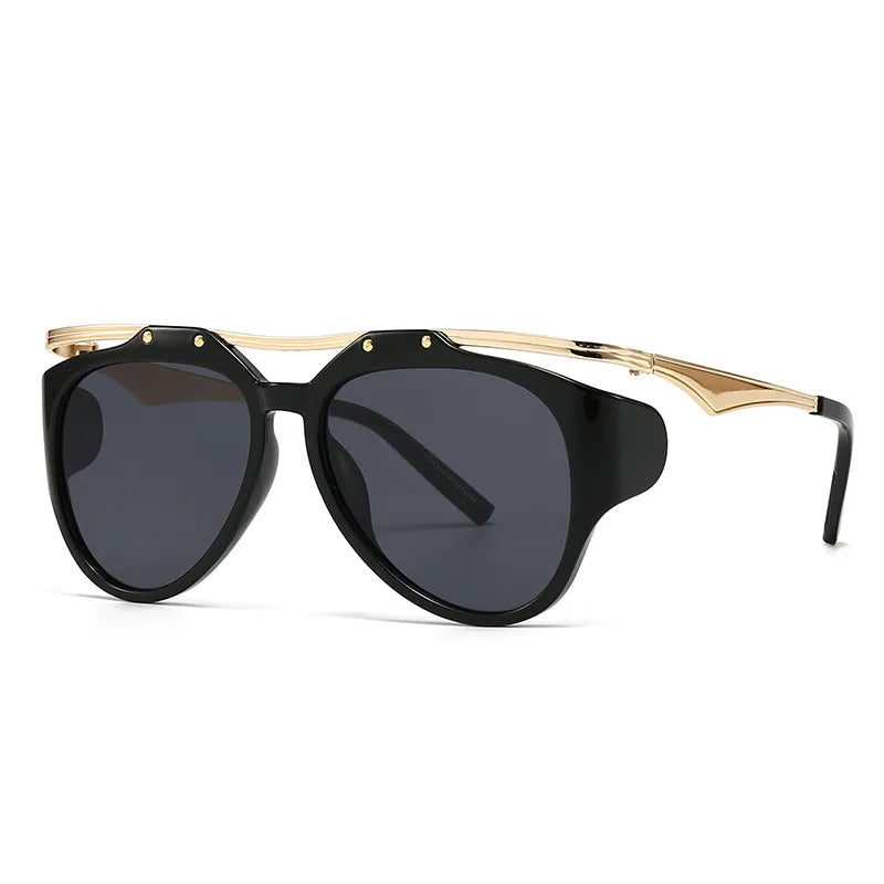 Modern Style Solid Color Pc Special-Shaped Mirror Full Frame Men's Sunglasses
