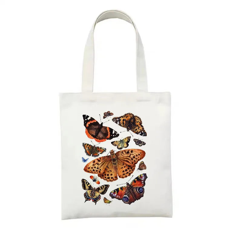 women's simple style artistic animal mushroom butterfly shopping bags