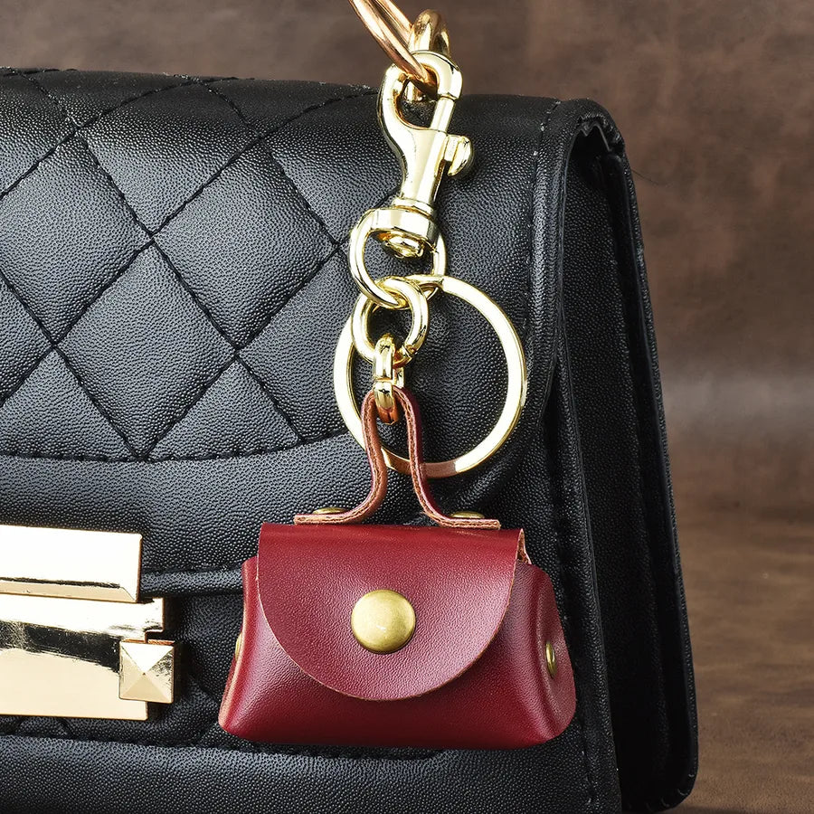 1 Piece Retro Classic Style Bag Pu Leather Alloy Plating Bag Pendant Keychain