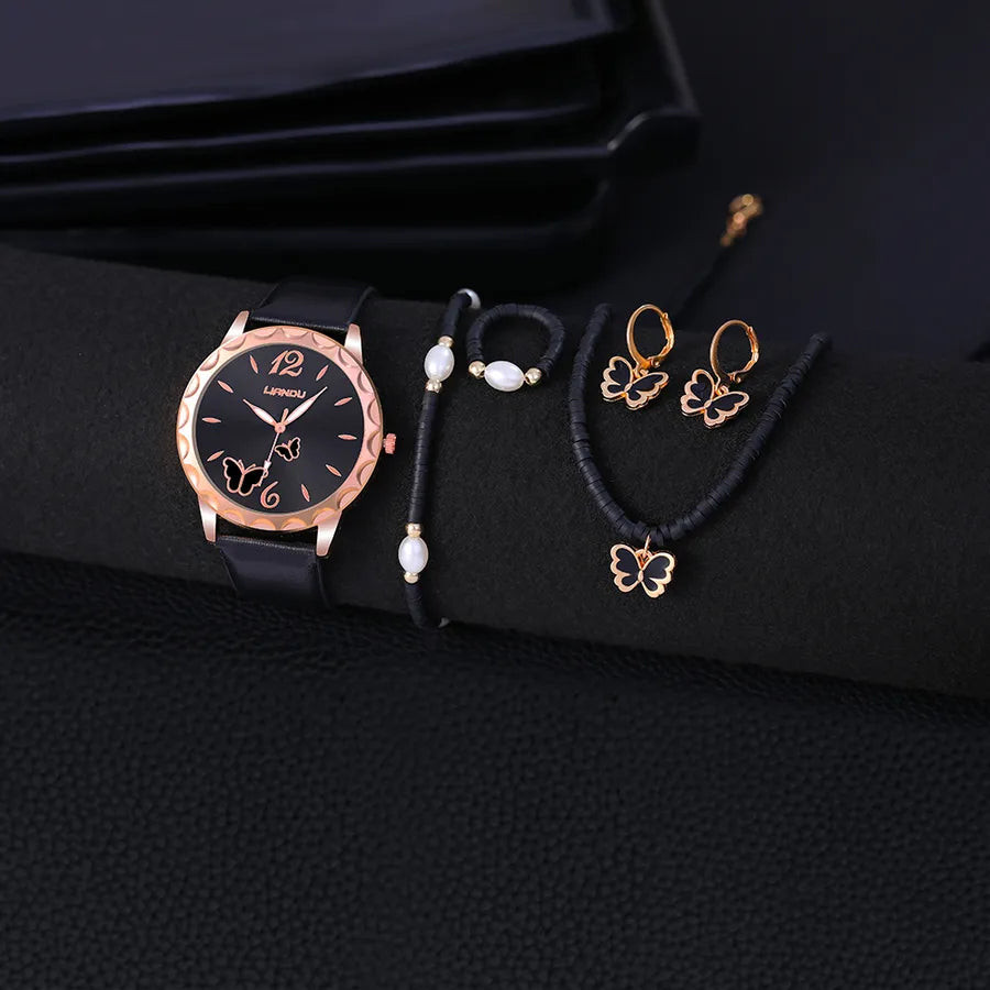 casual butterfly buckle quartz women's watches