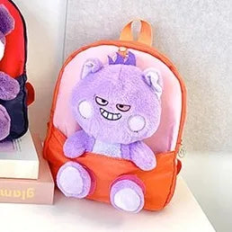 Girl'S Plush Cartoon Cute Square Zipper Functional Backpack