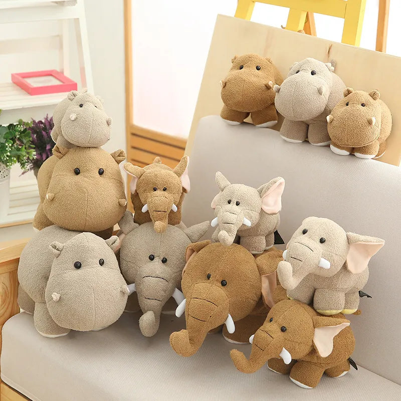 Q version of the hippopotamus elephant doll wedding, corporate gifts grab machine doll stall  plush toys wholesale