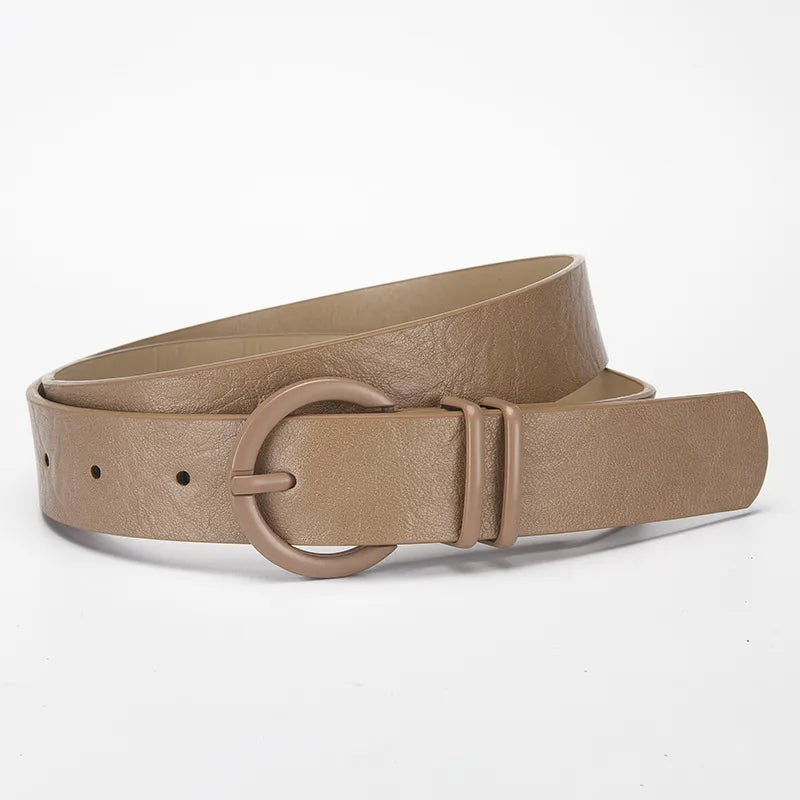 Simple Style Solid Color Imitation Leather Alloy Unisex Leather Belts