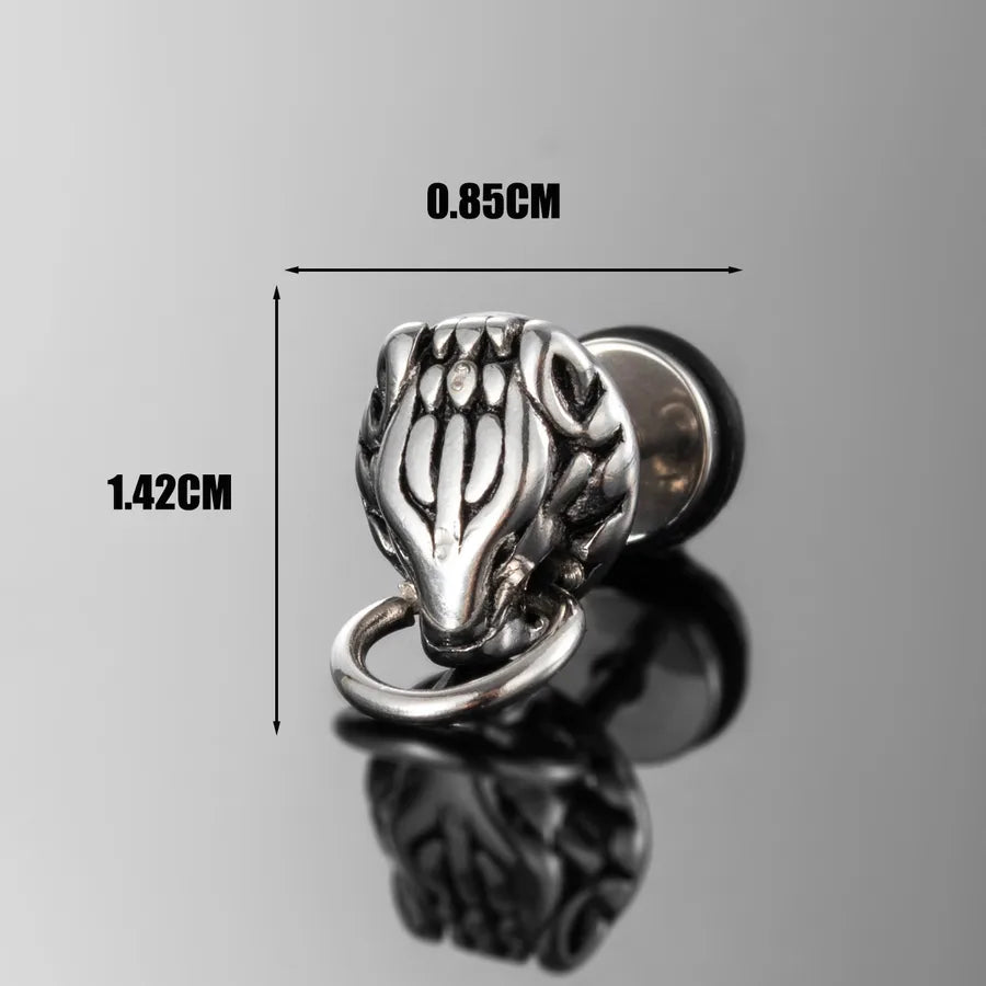 1 Piece Halloween Vintage Style Simple Style Cool Style Cat Skull Eagle 316 Stainless Steel  Ear Studs