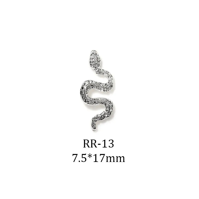 Halloween Manicure Spider Web Alloy Ornament Retro Dark Wind Spider Skull Hand Manicure DIY Accessories Wholesale