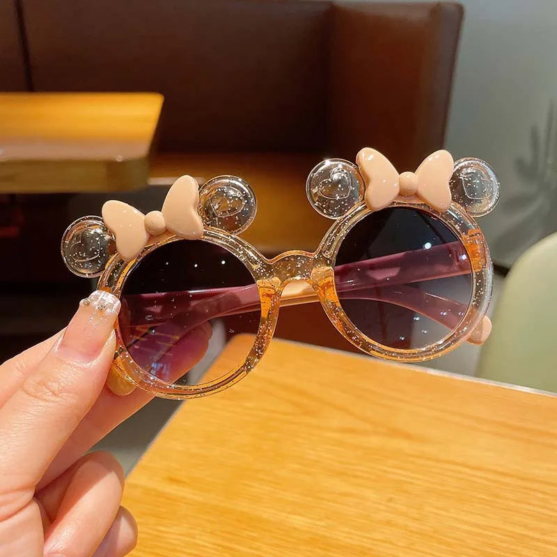 Cute Bow Knot Pc Round Frame Full Frame Kids Sunglasses