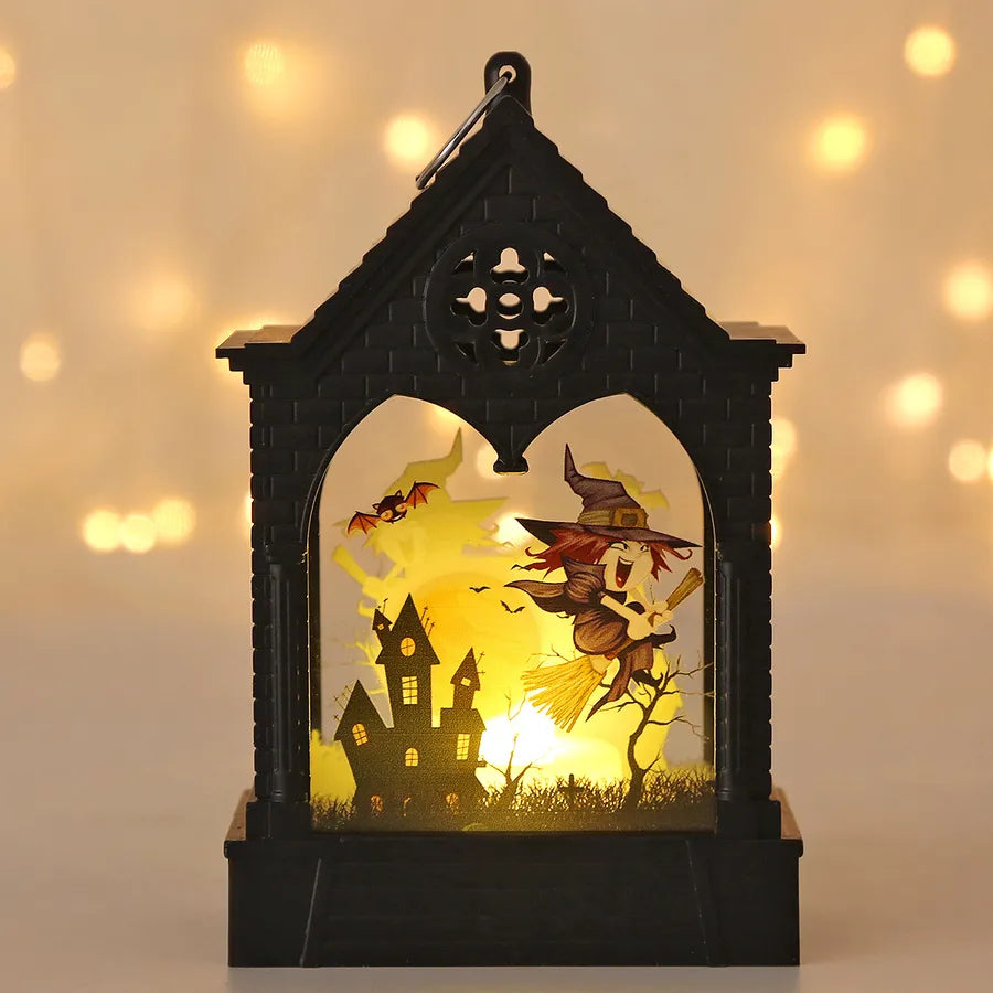 Halloween Decoration LED Lantern Electric Candle Lamp Holiday Atmosphere Decoration Table Decorations Plastic Glass Material