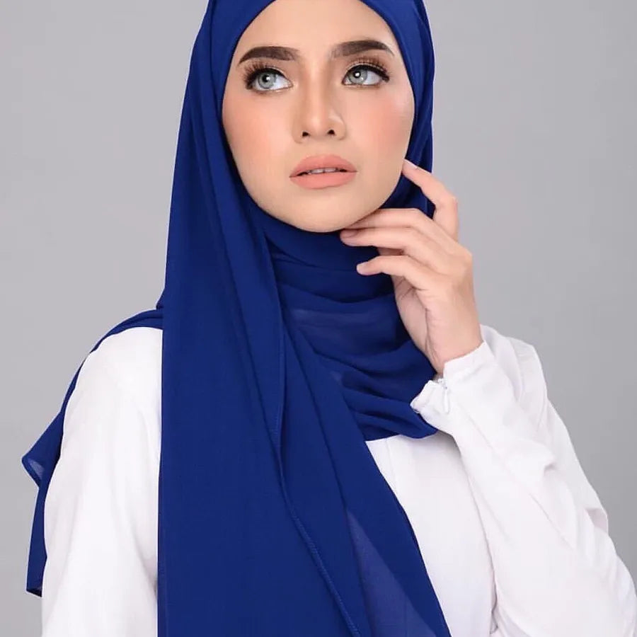 Women's Elegant Basic Solid Color Chiffon Silk Scarf