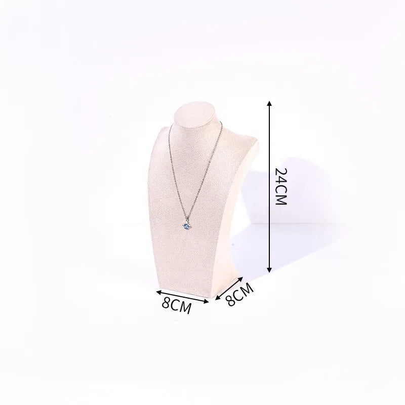 Velvet Necklace Display Stand Counter Top Jewelry Model Holder H-Shape Composite Paperboard And Velvet High-End Feel Stitching
