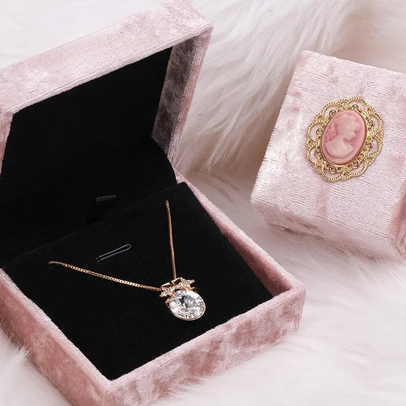 1 Piece Flannel Elegant Simple Style Daily Date Solid Color Jewelry Boxes