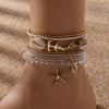 Wholesale Jewelry Vacation Beach Starfish Alloy Plastic Anklet