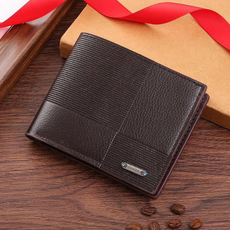 Men's Solid Color PVC Open Small Wallets