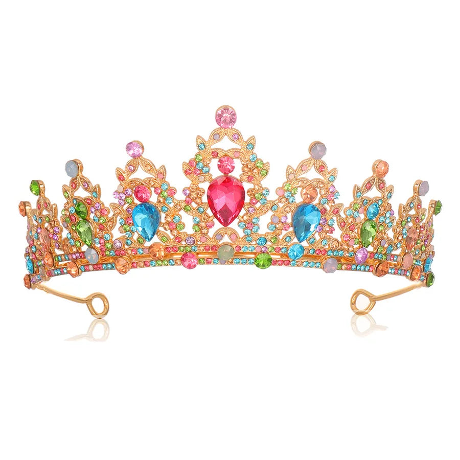Fashion Women'S Crown Alloy Inlay Rhinestones Crown