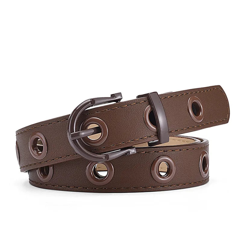 Simple Style Streetwear Solid Color Pu Leather Alloy Women's Leather Belts