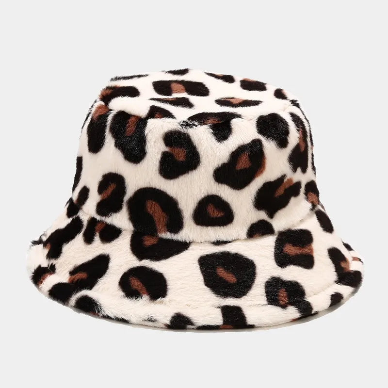 women's fashion leopard wide eaves bucket hat