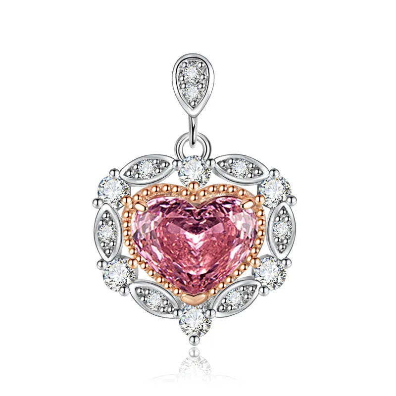 1 Piece Copper High Carbon Diamond Heart Shape Pendant