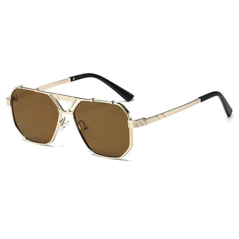 Personality Punk Street Geometric Ac Oval Frame Full Frame Women's Sunglasses