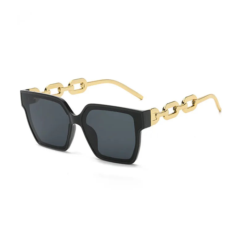 fashion geometric pc resin square metal full frame women's sunglasses