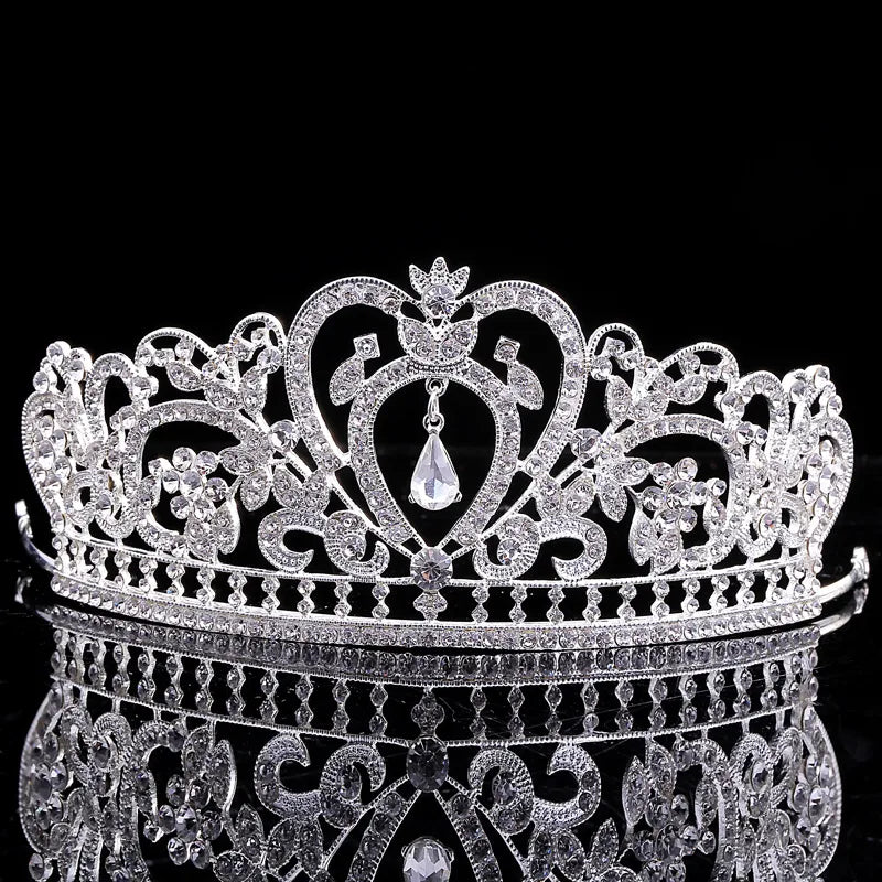 fashion water droplets crown flower alloy rhinestone plating crown 1 piece
