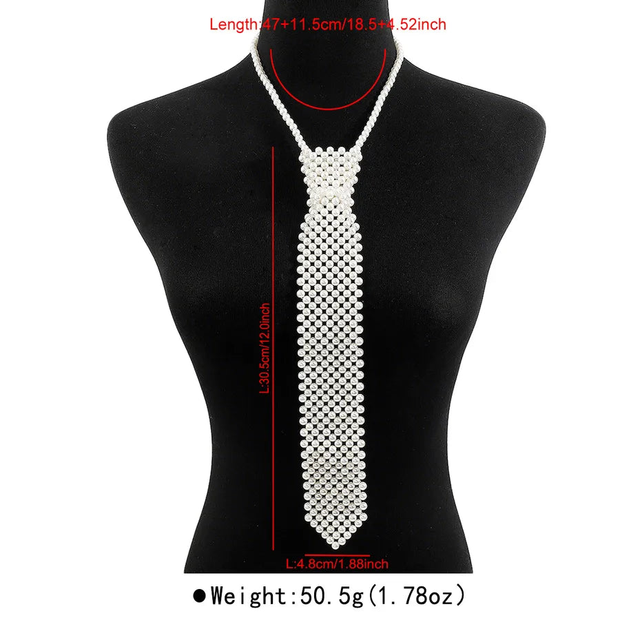 Geometric Elegant Classic Style Imitation Pearl Women's Tie