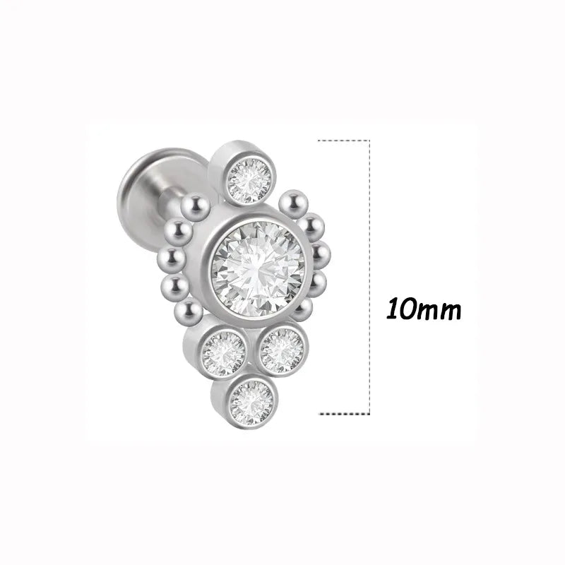 1 Piece Lip Rings Simple Style Classic Style Solid Color 316L Stainless Steel  G23 Titanium Ear Cartilage Rings & Studs