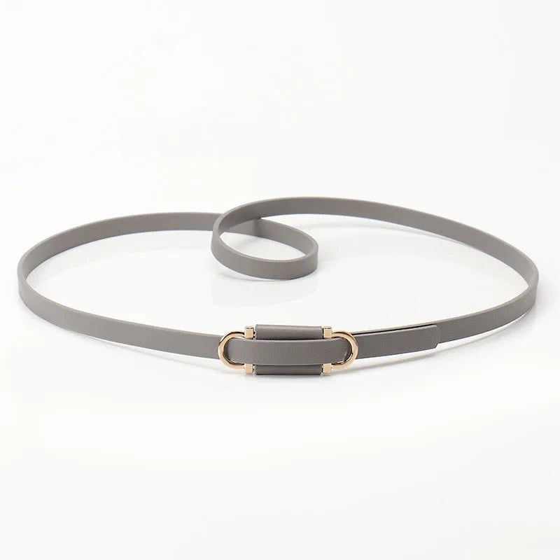 Simple Style Solid Color Pu Leather Alloy Women's Leather Belts