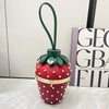 Women's Small Pu Leather Strawberry Cute Bucket Buckle Handbag
