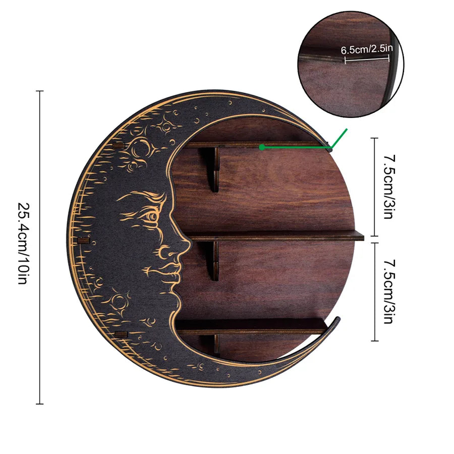 retro moon basswood storage rack 1 piece
