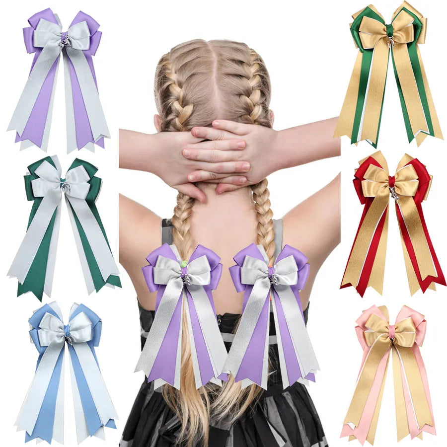 Equestrian Competition Bow Four-layer Ribbon Heavy Industry Hair Accessories Headwear Children Girl Horse Riding Hair Accessories