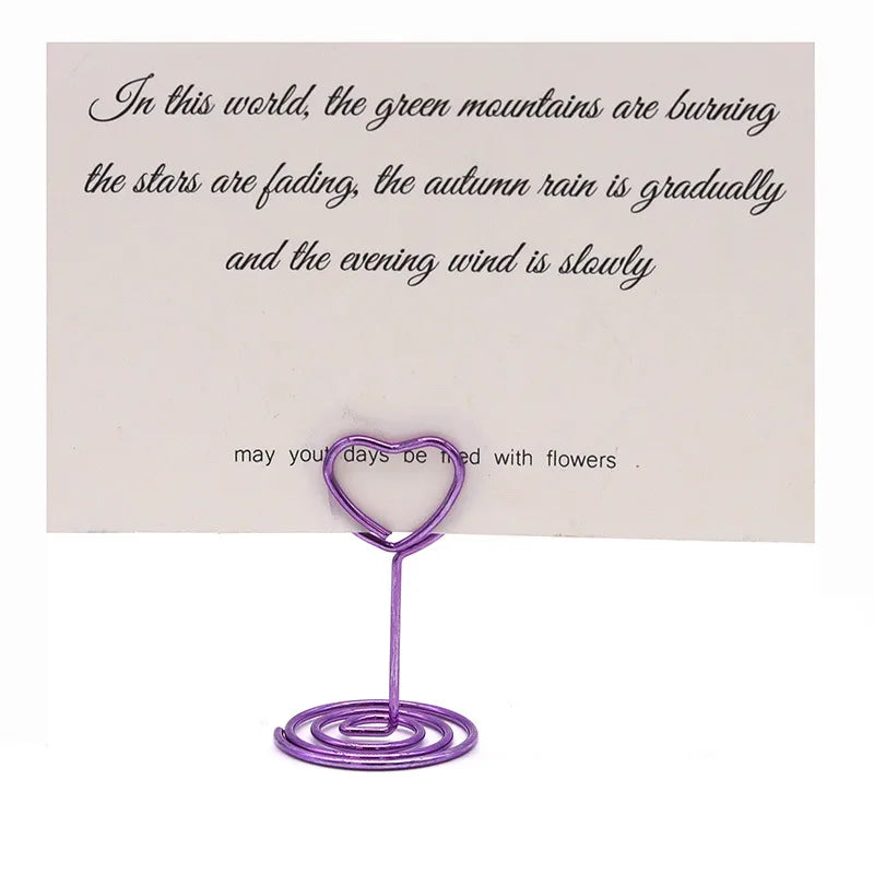 1 piece geometric heart shape learning daily metal simple style place card holder