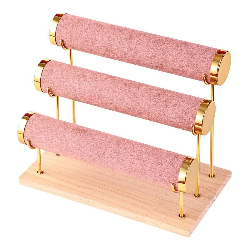 High-End Jewelry Display Stand Multi-Layer Bracelet Holder Watch Storage Rack Novelty Design Wooden Jewelry Accessory Showcase