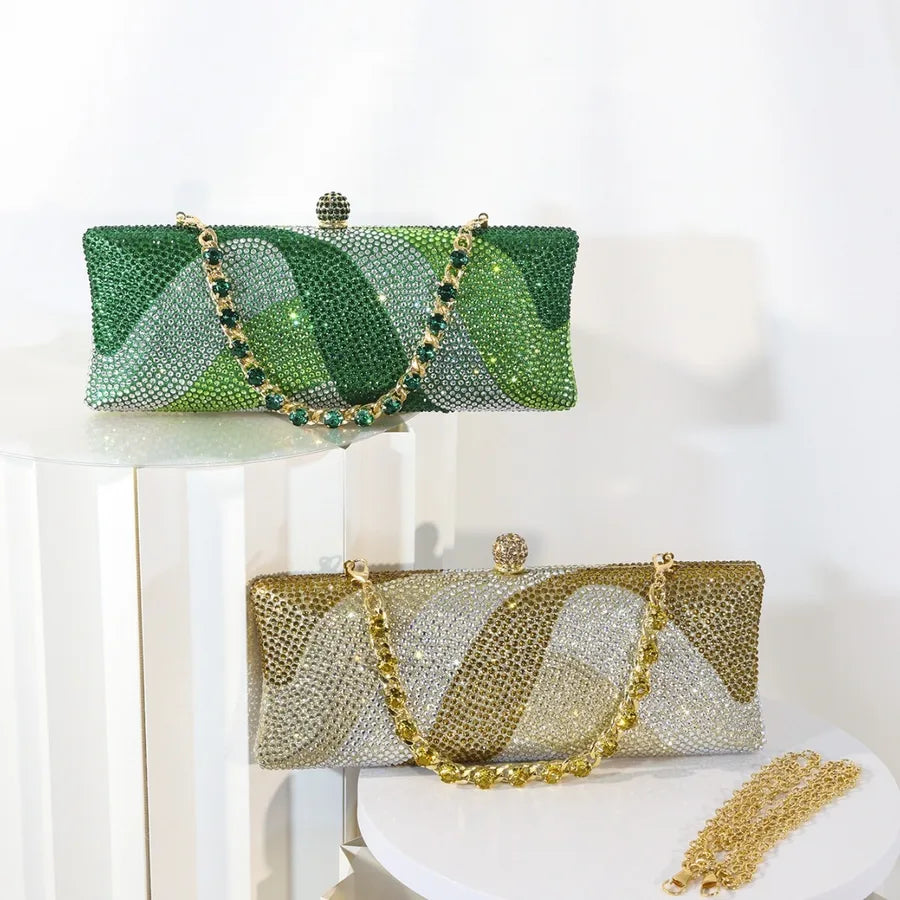 New Ladies Shining Luxury Full Diamond Bag Wedding Bridesmaid Bag Party Bag Rhinestone Shining Evening Bag Chain Bag