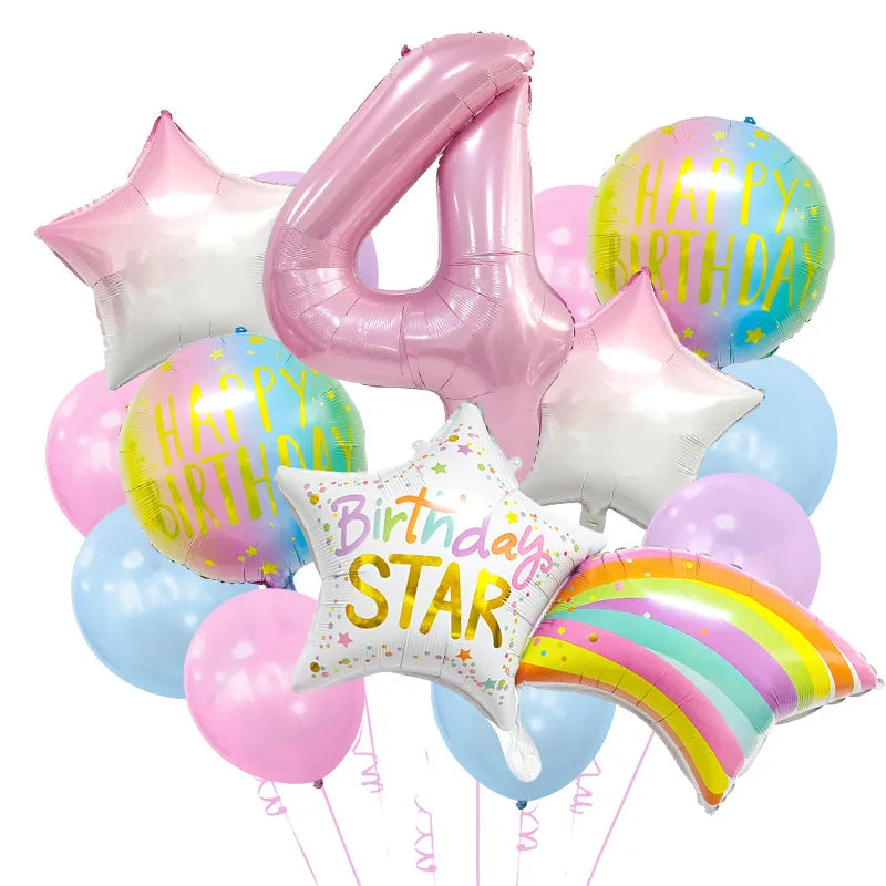 Birthday IG Style Letter Number Star Aluminum Film Home Birthday Balloons