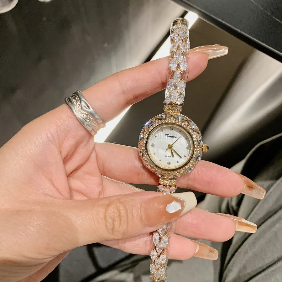 Casual Shiny Solid Color Buckle Quartz Watch Women's Watches