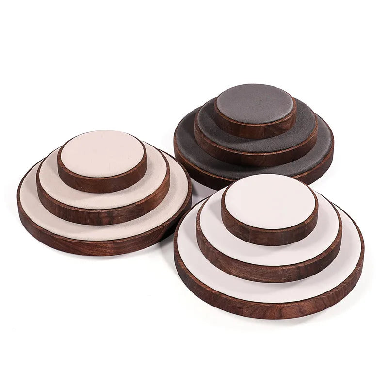Walnut Round Bracelet Display Stand Chain Bracelet Tray Jewelry Accessory Show Props Solid Wood Hand Chain Display Plate