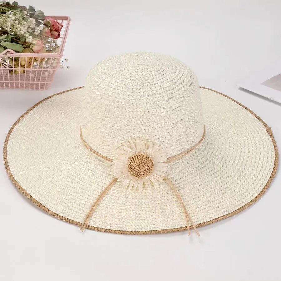Women's Elegant Simple Style Solid Color Big Eaves Straw Hat