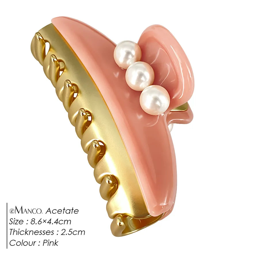 EManco  New Classic High-End Pearl Claw Clip Elegant Hairpin Hair Claw Ins Style Shark Clip