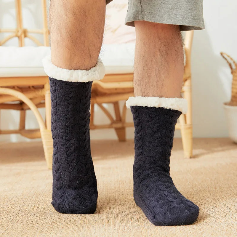 Men's Simple Style Solid Color Polyester Polyacrylonitrile Fiber Crew Socks A Pair