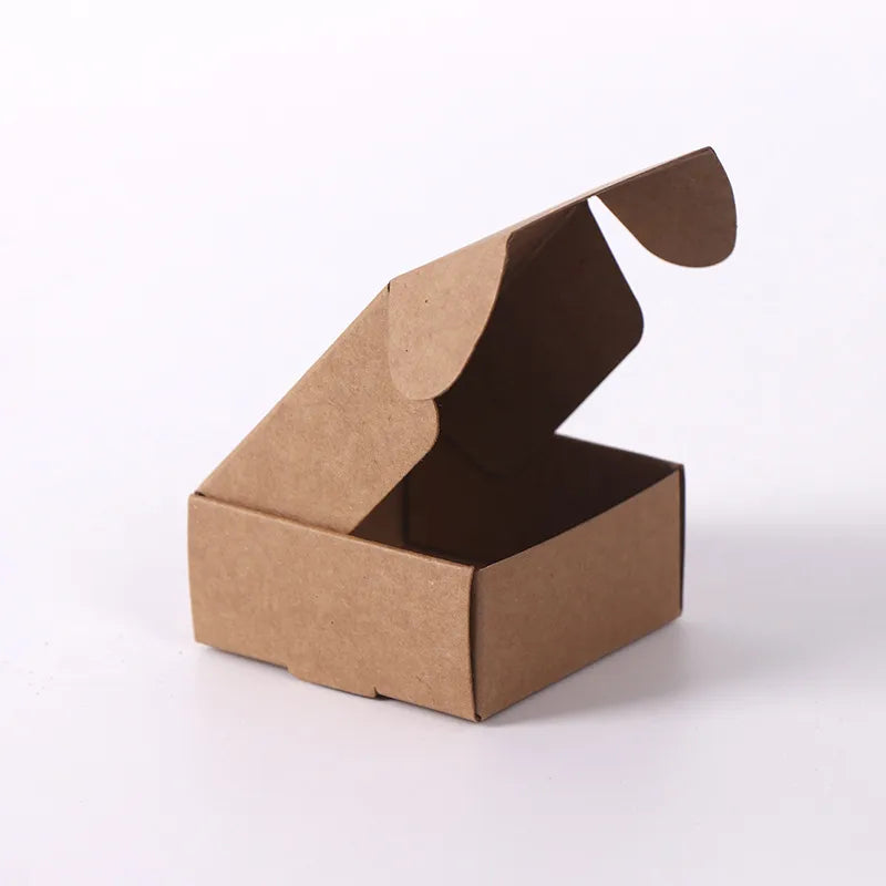Spot Square Kraft Paper Jewelry Box Mini Jewelry Earrings Aircraft Box Handmade Soap Packaging Box Customization