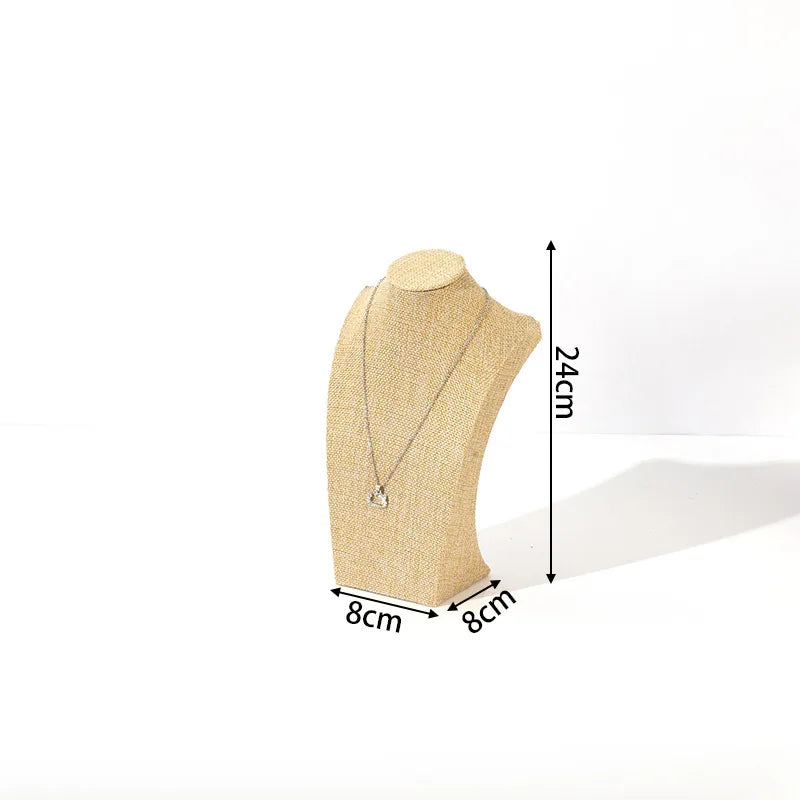 Velvet Necklace Display Stand Counter Top Jewelry Model Holder H-Shape Composite Paperboard And Velvet High-End Feel Stitching