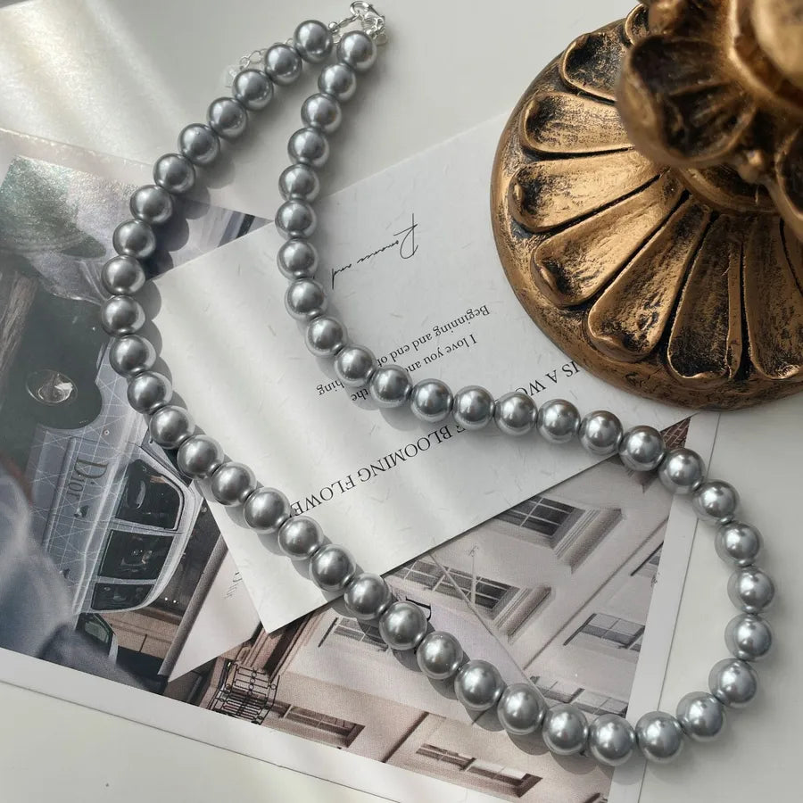 Elegant Simple Style Geometric 304 Stainless Steel Artificial Pearl Wholesale Necklace